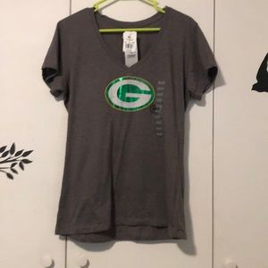 Packers NFL Team Apparel XL Athletic Gray Heather Tee Shirt NWT new with tags